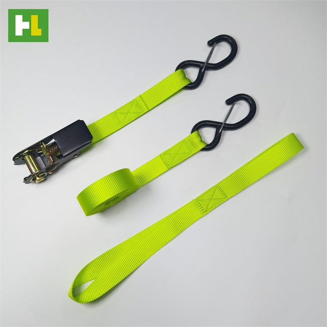 Heavy Duty Green Motorcycle Ratchet Straps with Hooks 007